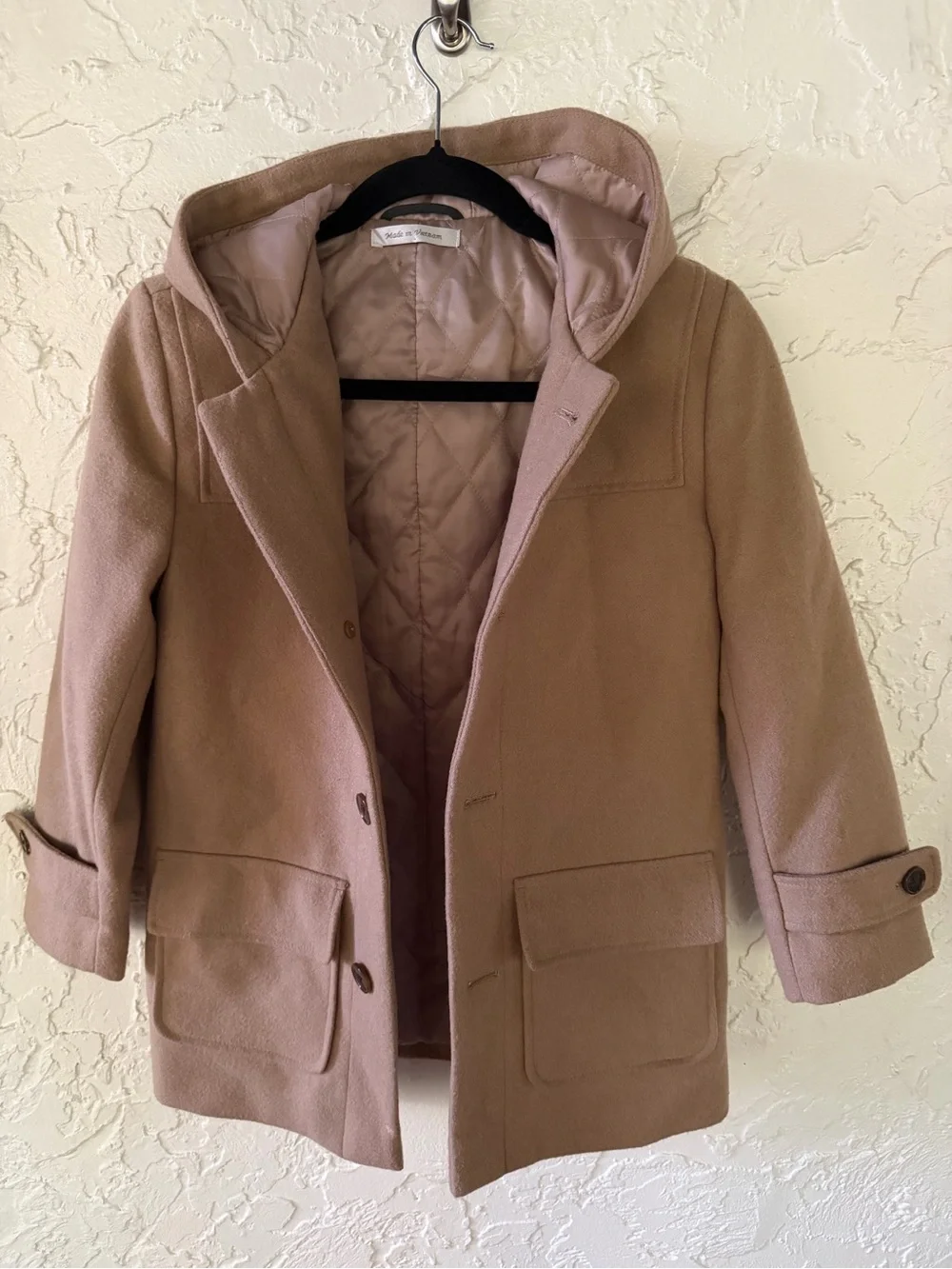 Ralph Lauren Quilted-Lined Hooded Coat in Light Beige